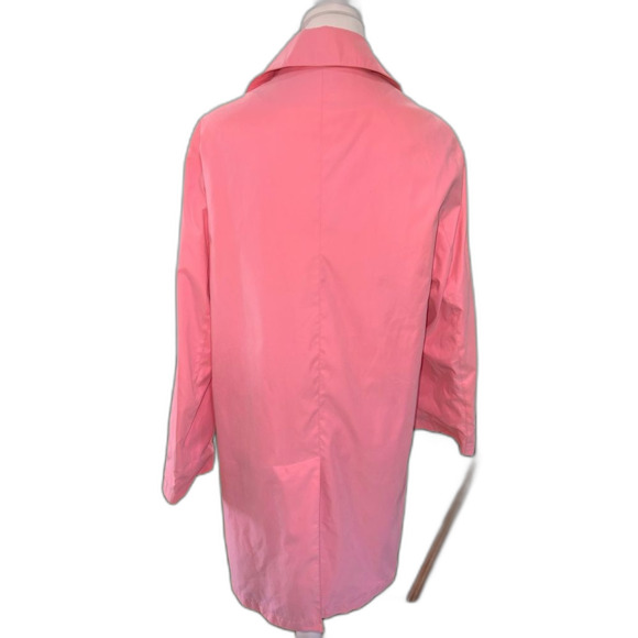 Rain Coat Pink Nylon Lightweight Button Front Pockets Collared Sz 10 Forecaster - Picture 6 of 8